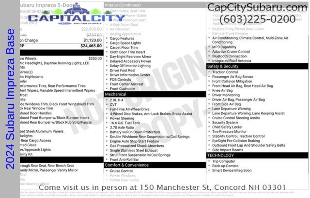 Used 2024 Subaru Impreza Base Hatchback