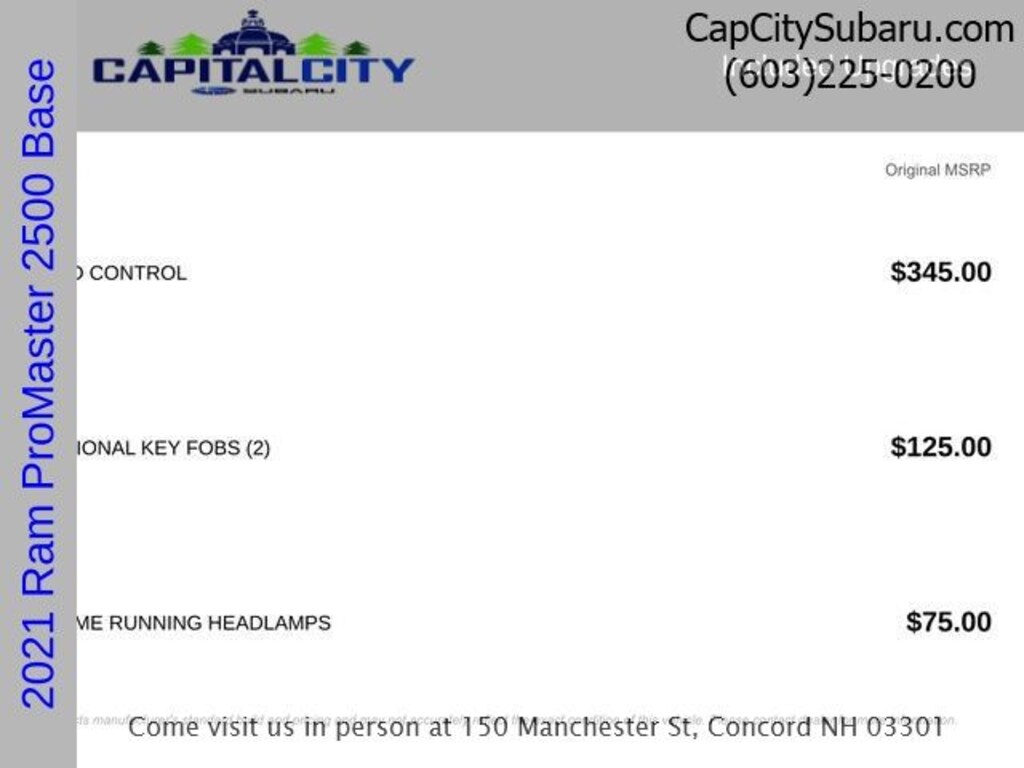 Used 2021 Ram Promaster 2500 High Roof Cargo Van