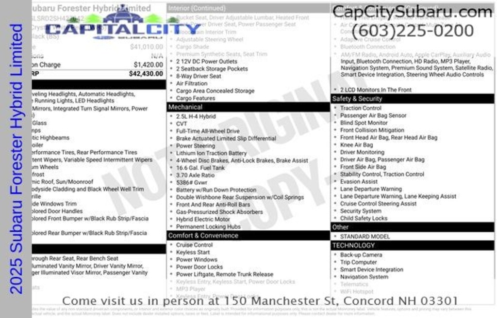 New 2025 Subaru Forester Hybrid Limited SUV