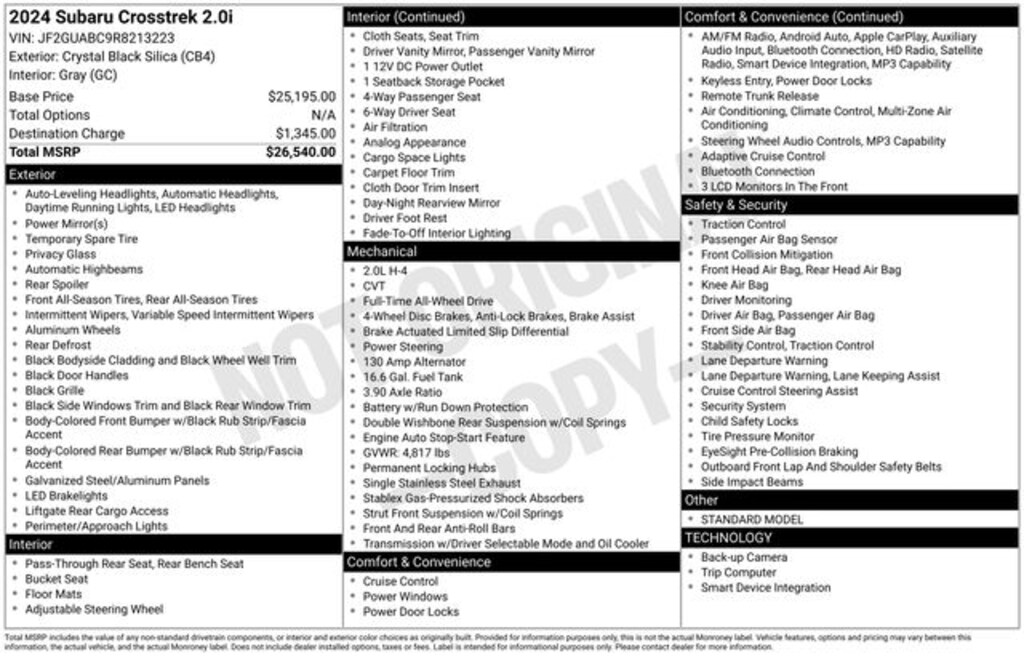 Used 2024 Subaru Crosstrek Base SUV