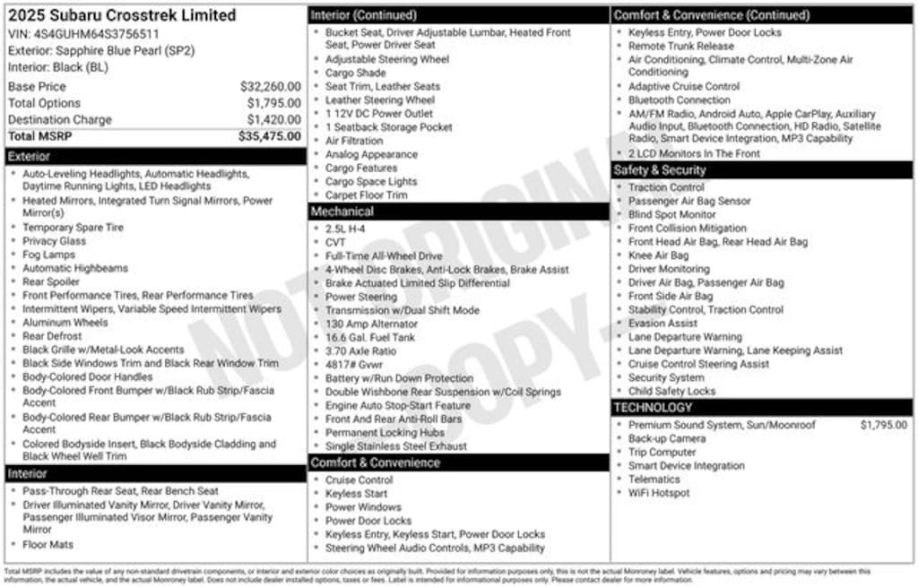 Used 2025 Subaru Crosstrek Limited SUV