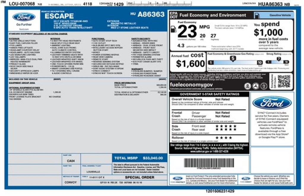 Used 2017 Ford Escape Titanium SUV