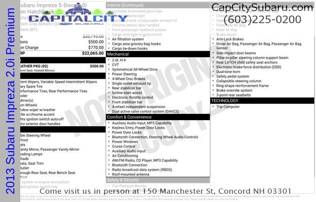 2013 Subaru Impreza 2.0I Premium's photo