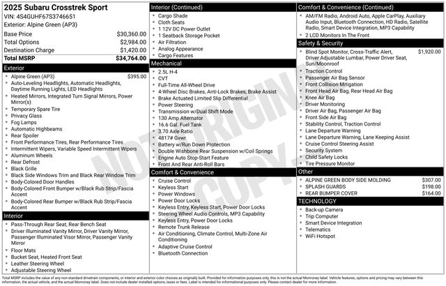 2025 Subaru Crosstrek Sport CVT's photo