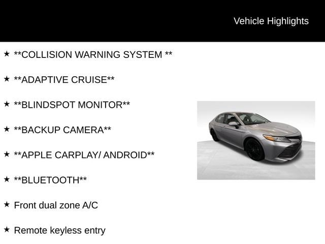 Certified 2019 Toyota Camry XLE Hybrid with VIN 4T1B21HK9KU513222 for sale in Austin, TX
