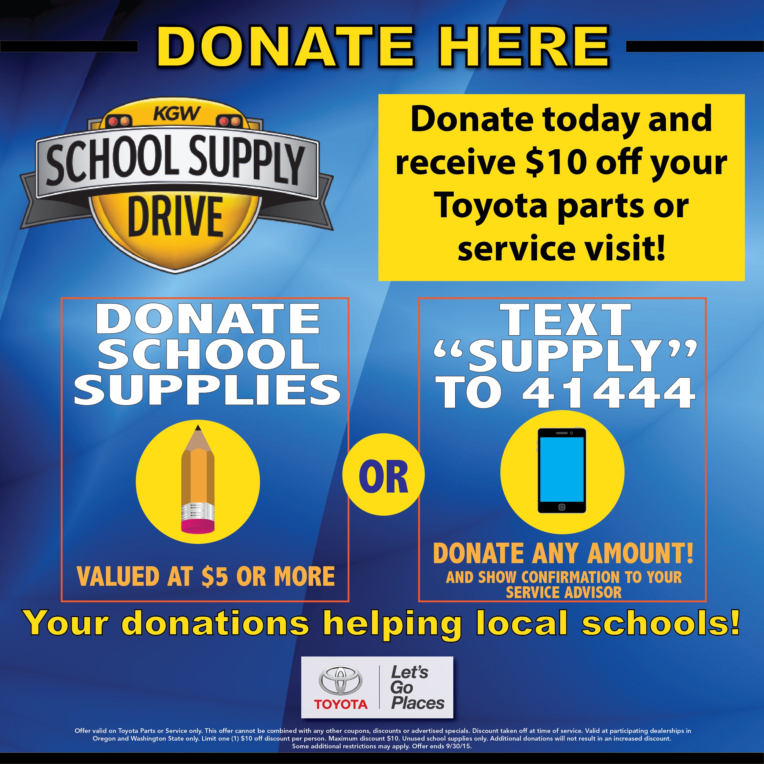 School Supply Donation Capitol Toyota