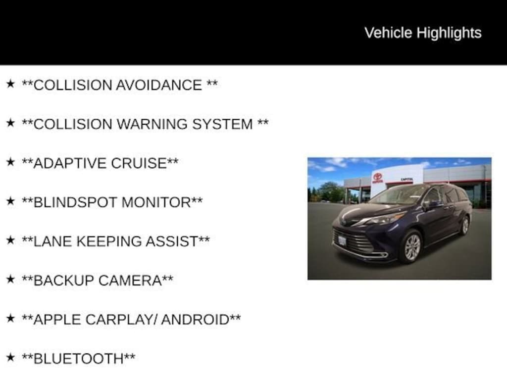 Used 2024 Toyota Sienna Platinum Van Passenger Van