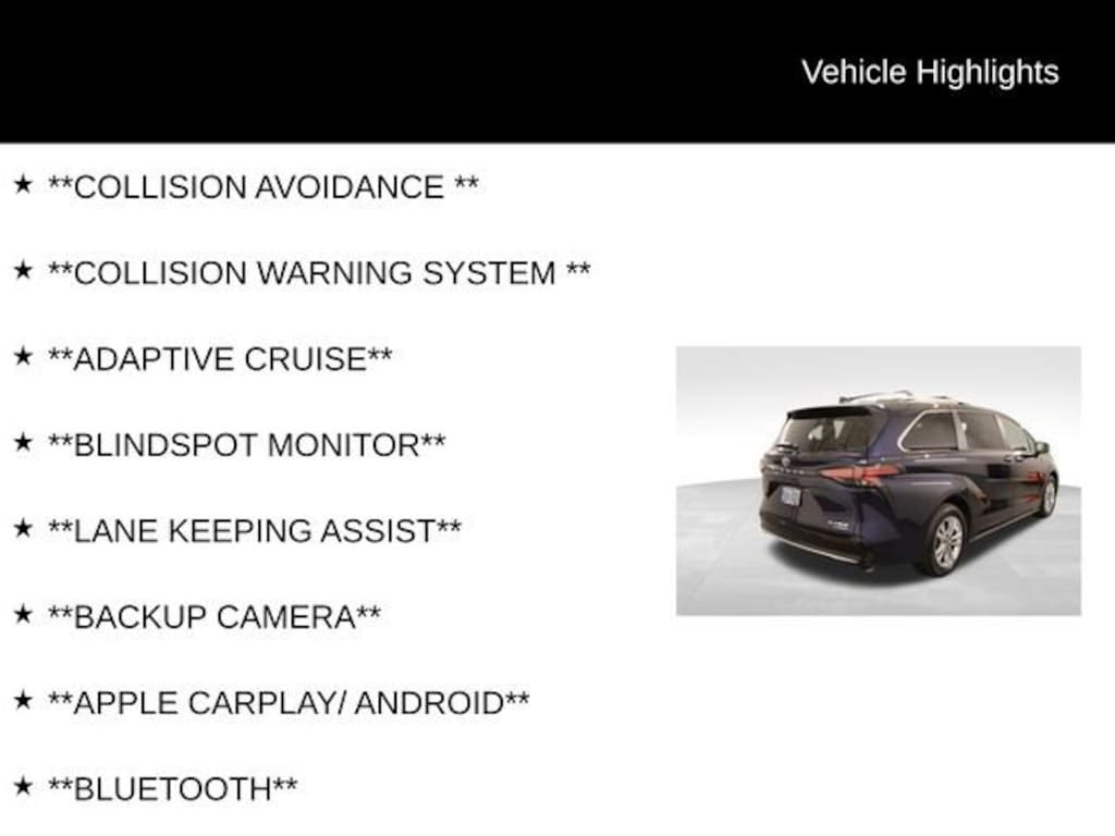 Used 2024 Toyota Sienna Platinum Van Passenger Van