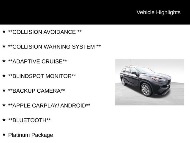 Certified 2022 Toyota Highlander Platinum with VIN 5TDFZRBH7NS228654 for sale in Austin, TX