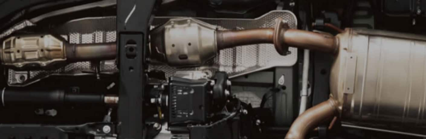 Top down view of an exhaust system