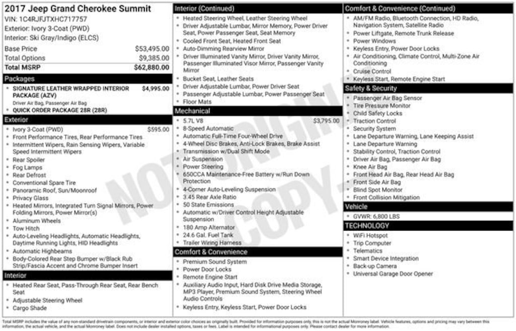 Used 2017 Jeep Grand Cherokee Summit