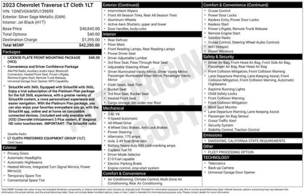 Used 2023 Chevrolet Traverse LT Cloth SUV