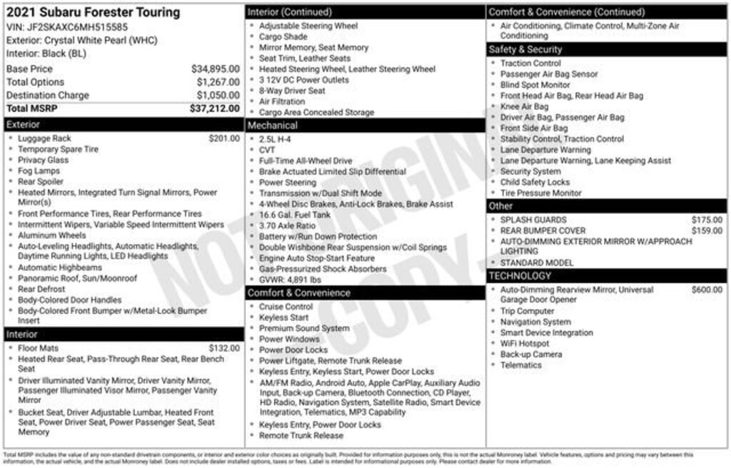 Used 2021 Subaru Forester Touring