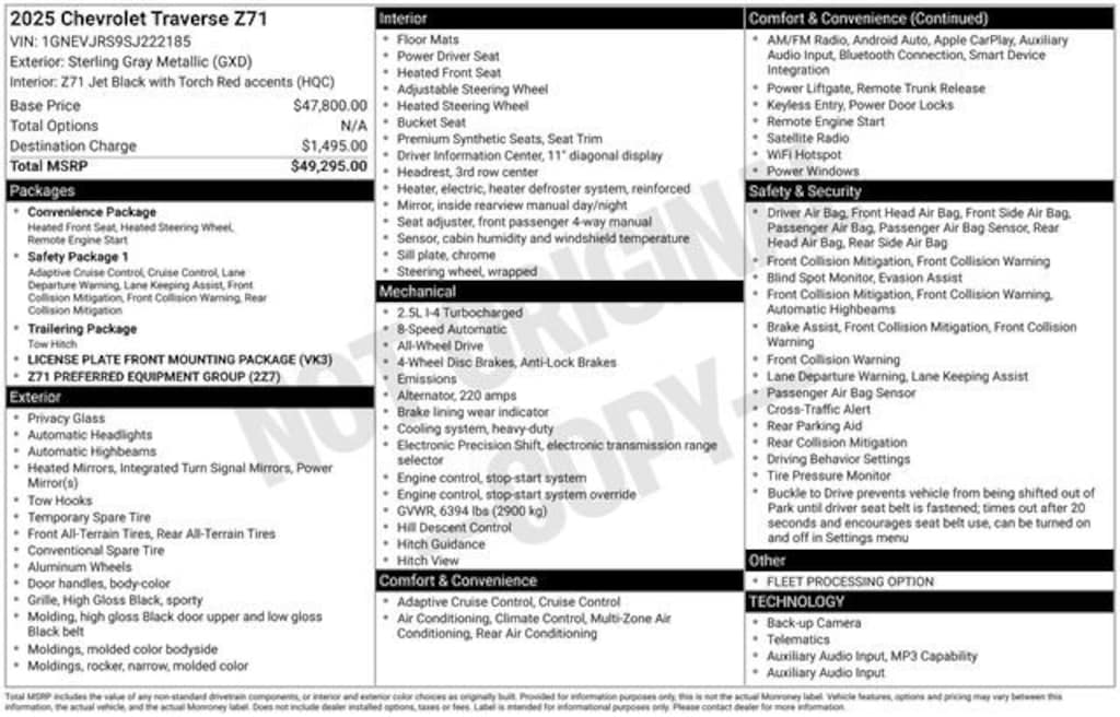 Used 2025 Chevrolet Traverse Z71 SUV