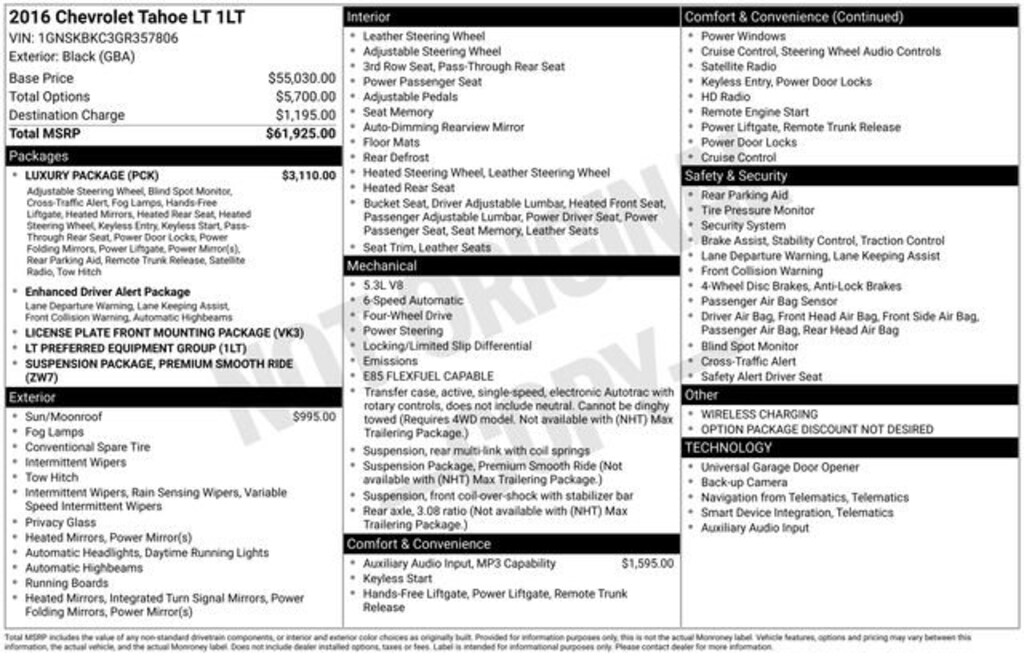 Used 2016 Chevrolet Tahoe LT SUV