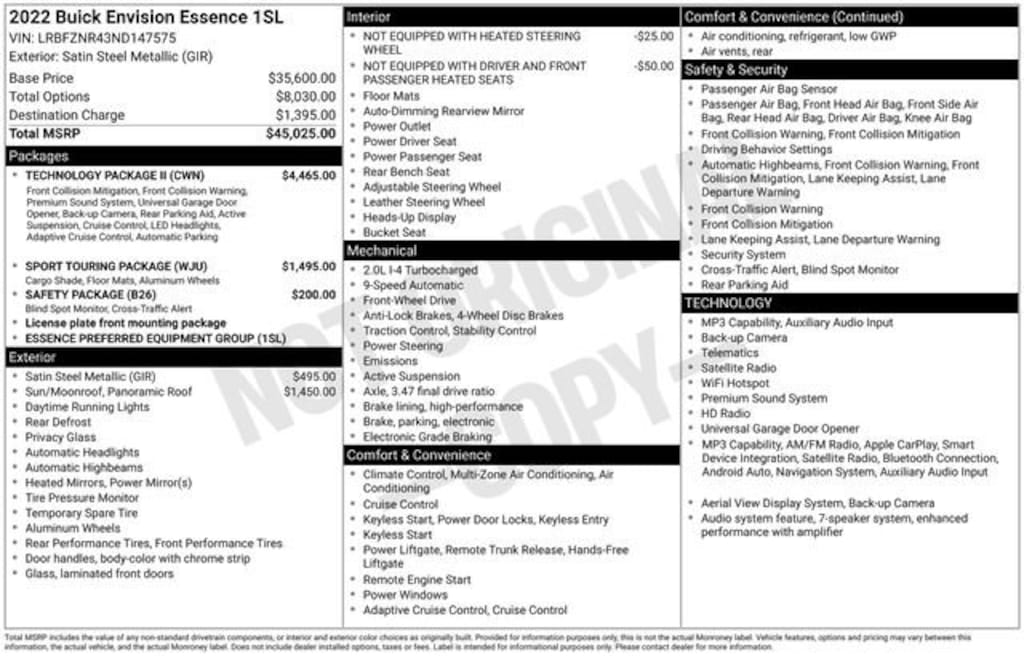 Used 2022 Buick Envision Essence SUV