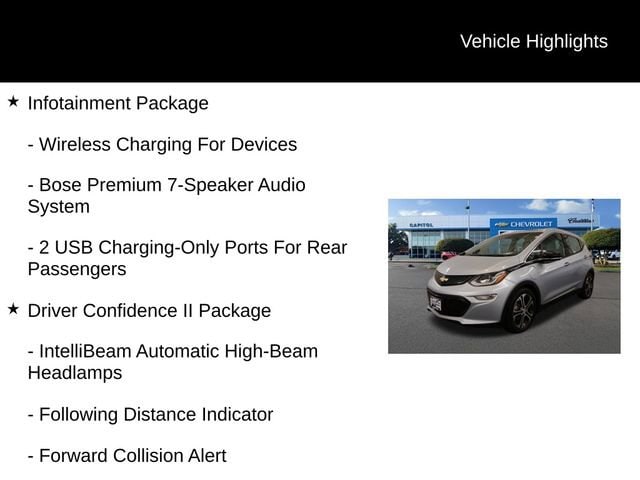 Used 2018 Chevrolet Bolt EV Premier with VIN 1G1FX6S03J4135806 for sale in Salem, OR