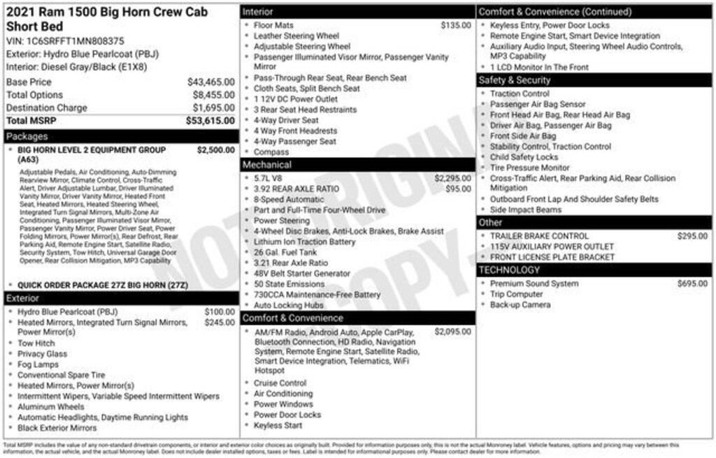 Used 2021 Ram 1500 Big Horn