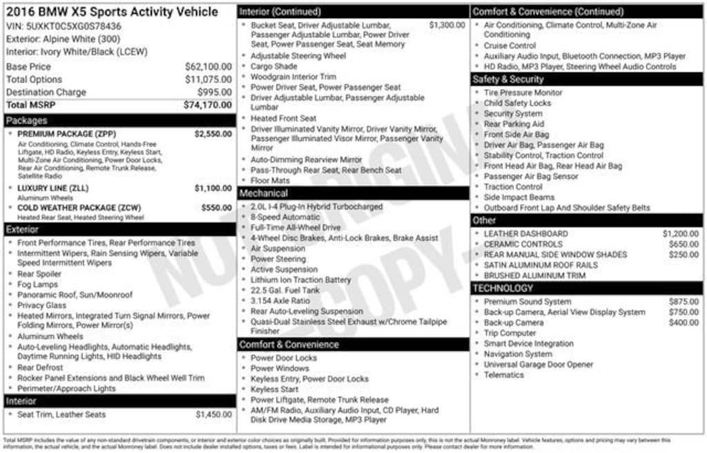 Used 2016 BMW X5 eDrive xDrive40e