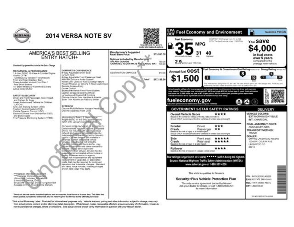 Used 2014 Nissan Versa Note SV