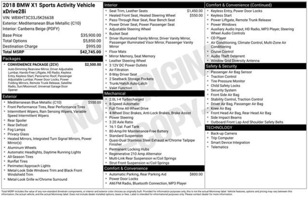 Used 2018 BMW X1 xDrive28i