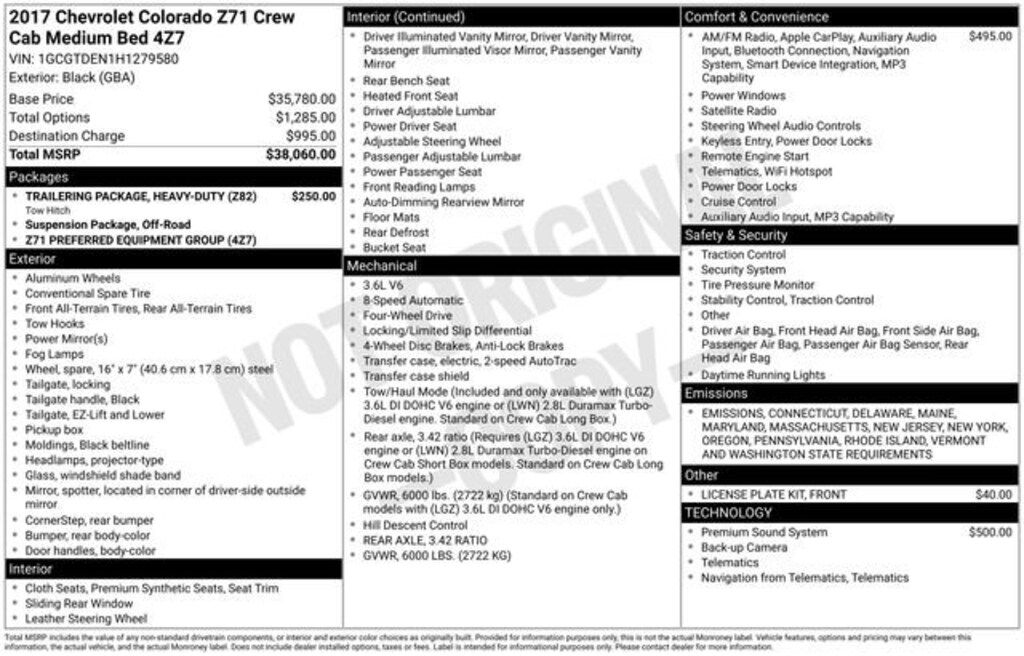 Used 2017 Chevrolet Colorado 4WD Z71 Truck