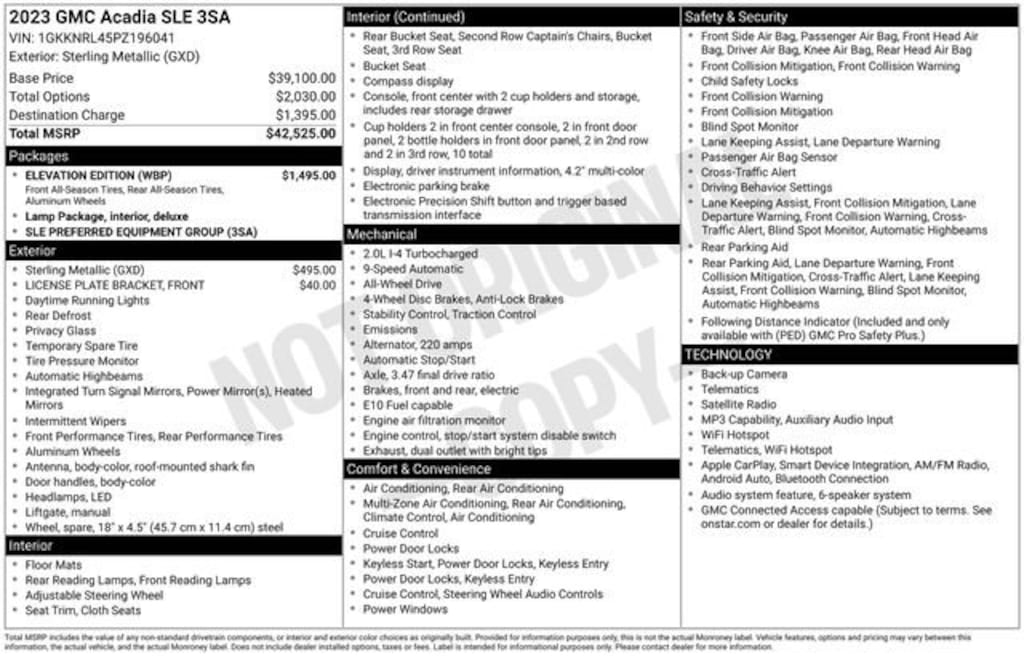 Used 2023 GMC Acadia SLE SUV