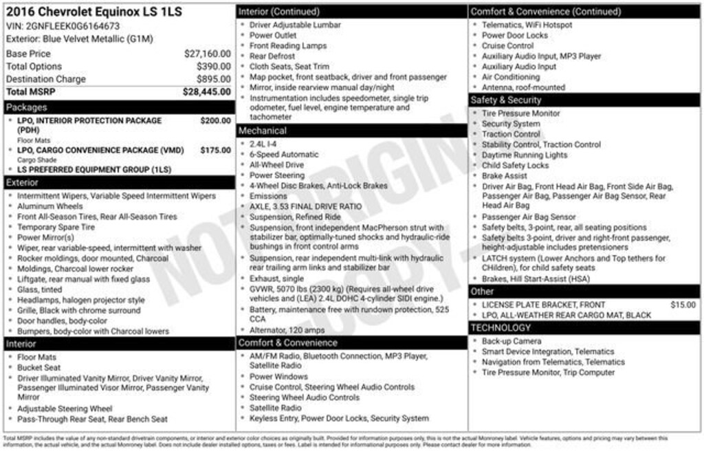 Used 2016 Chevrolet Equinox LS SUV