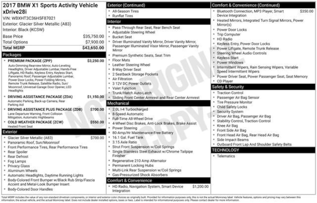 Used 2017 BMW X1 xDrive28i