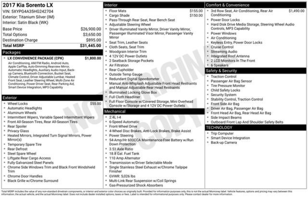 Used 2017 Kia Sorento LX