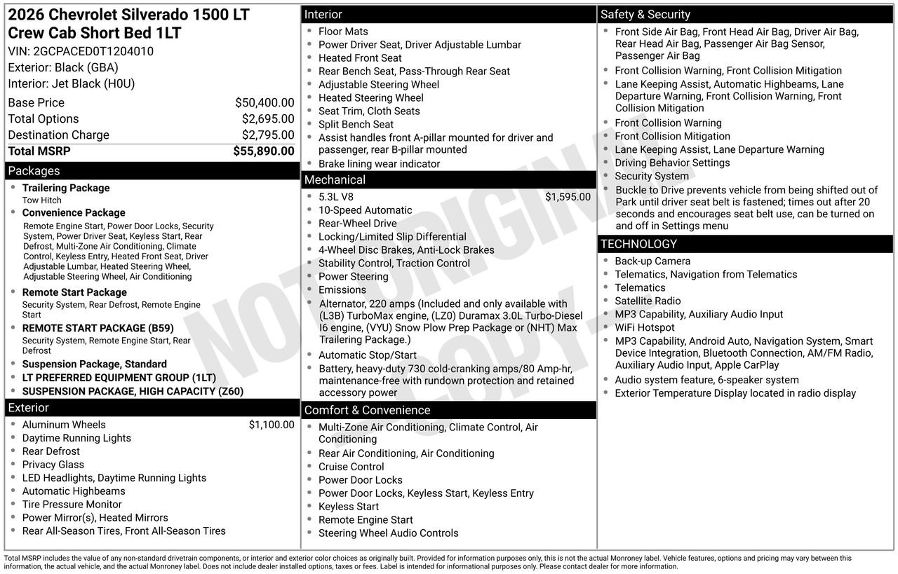 2026 Chevrolet Silverado 1500 LT, photo 4
