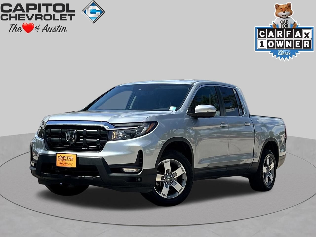 Silver 2025 Honda Ridgeline Pickup Truck All-Wheel Drive 9-Speed Automatic