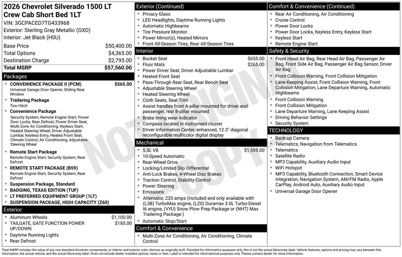 2026 Chevrolet Silverado 1500 LT Truck, photo 4