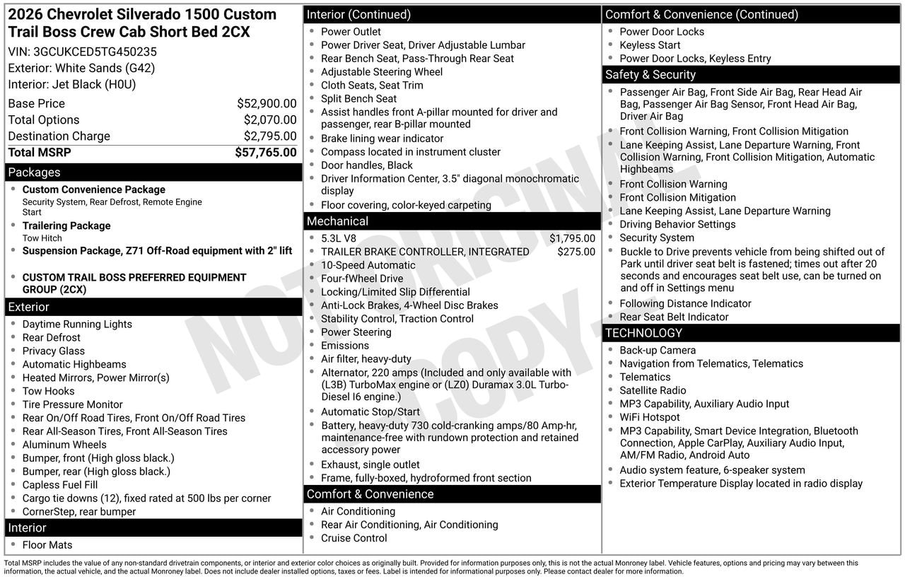 2026 Chevrolet Silverado 1500 Custom Trail Boss - Photo 4