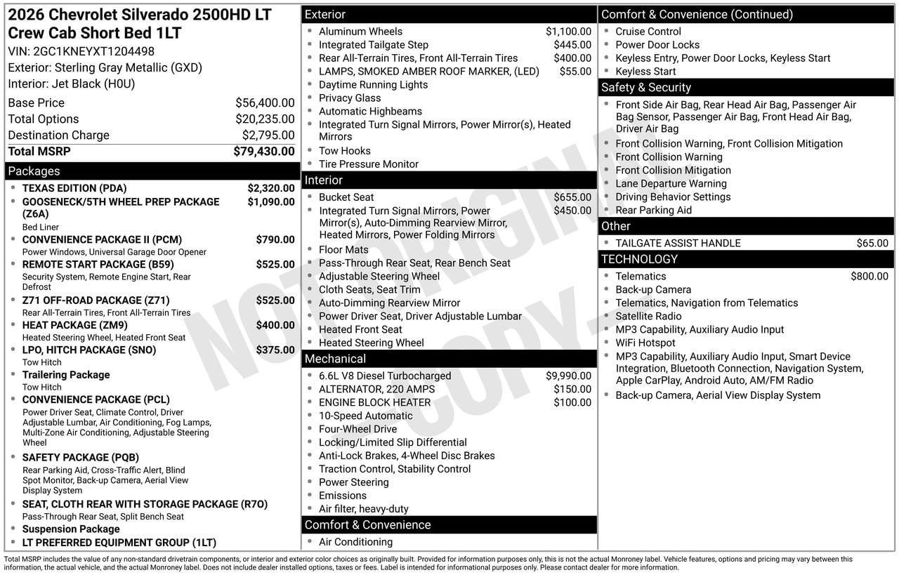 2026 Chevrolet Silverado 2500 HD LT Truck, photo 5