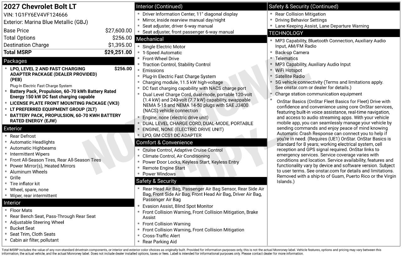 2027 Chevrolet Bolt LT, photo 5