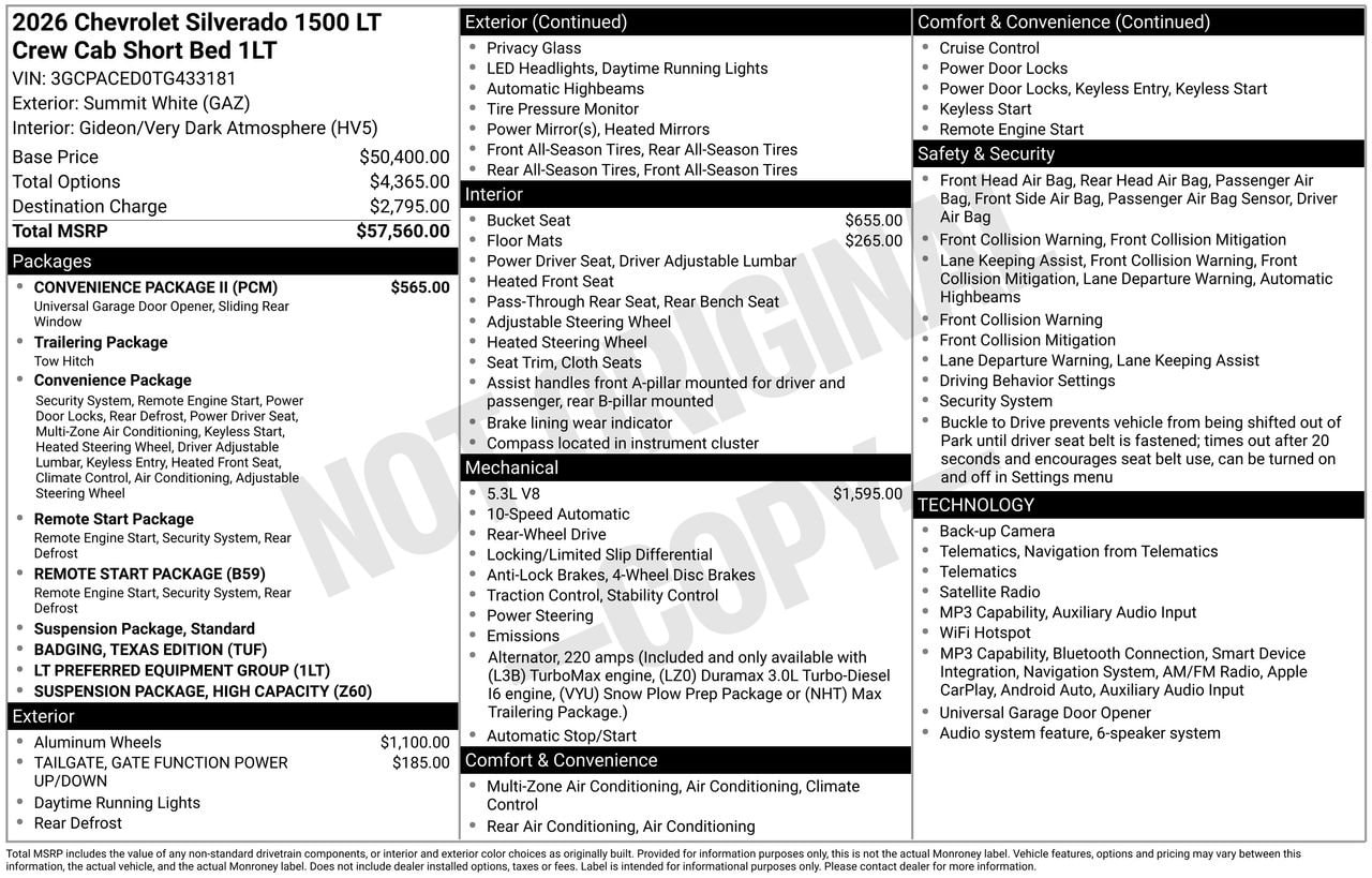 2026 Chevrolet Silverado 1500 LT Truck, photo 4