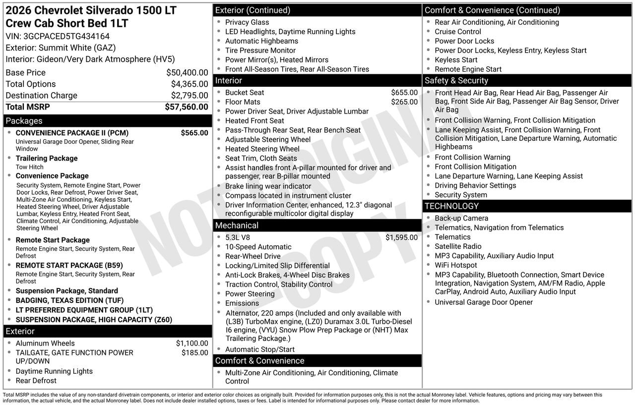 2026 Chevrolet Silverado 1500 LT, photo 4