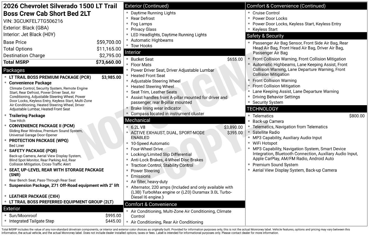 2026 Chevrolet Silverado 1500 LT Trail Boss Truck, photo 4