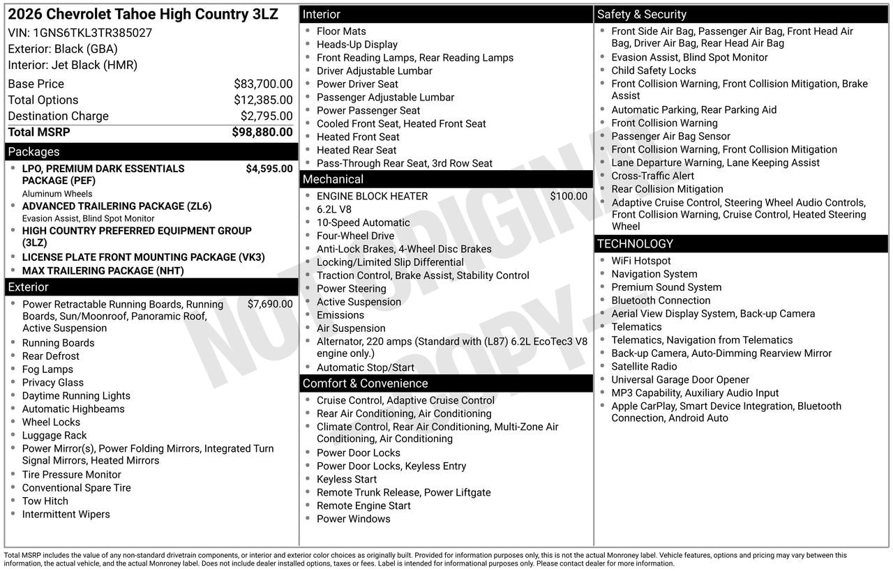 2026 Chevrolet Tahoe High Country, photo 5