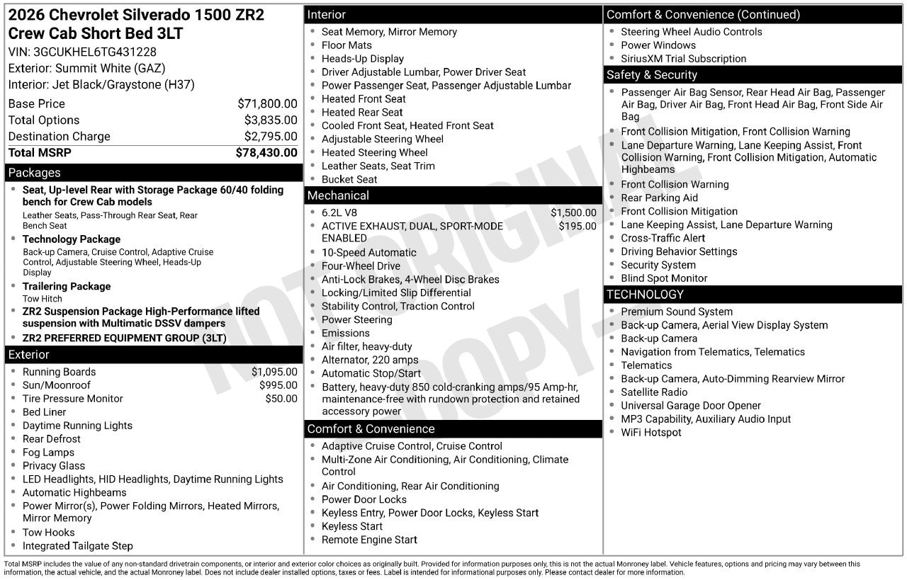 2026 Chevrolet Silverado 1500 ZR2 Truck, photo 5