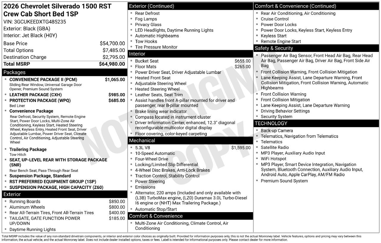2026 Chevrolet Silverado 1500 RST Truck, photo 5