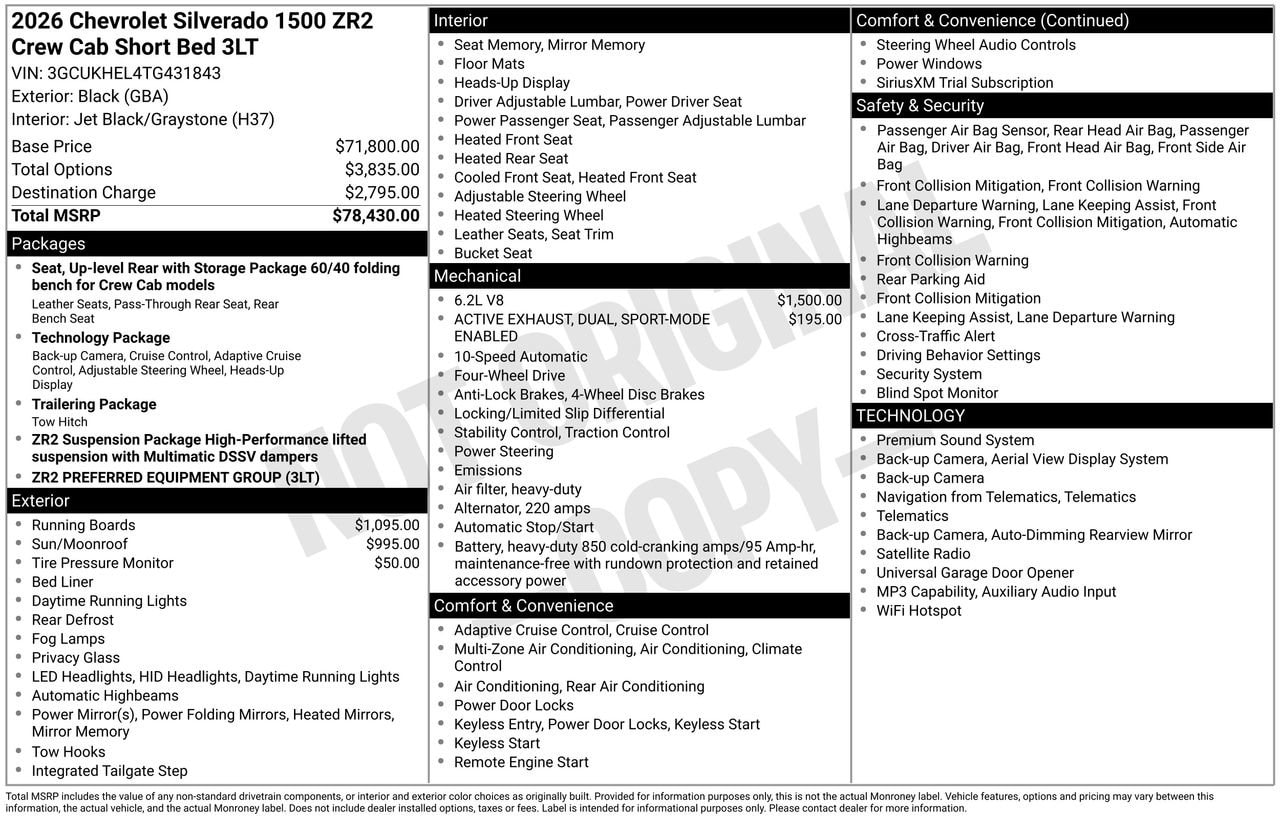 2026 Chevrolet Silverado 1500 ZR2 Truck, photo 4