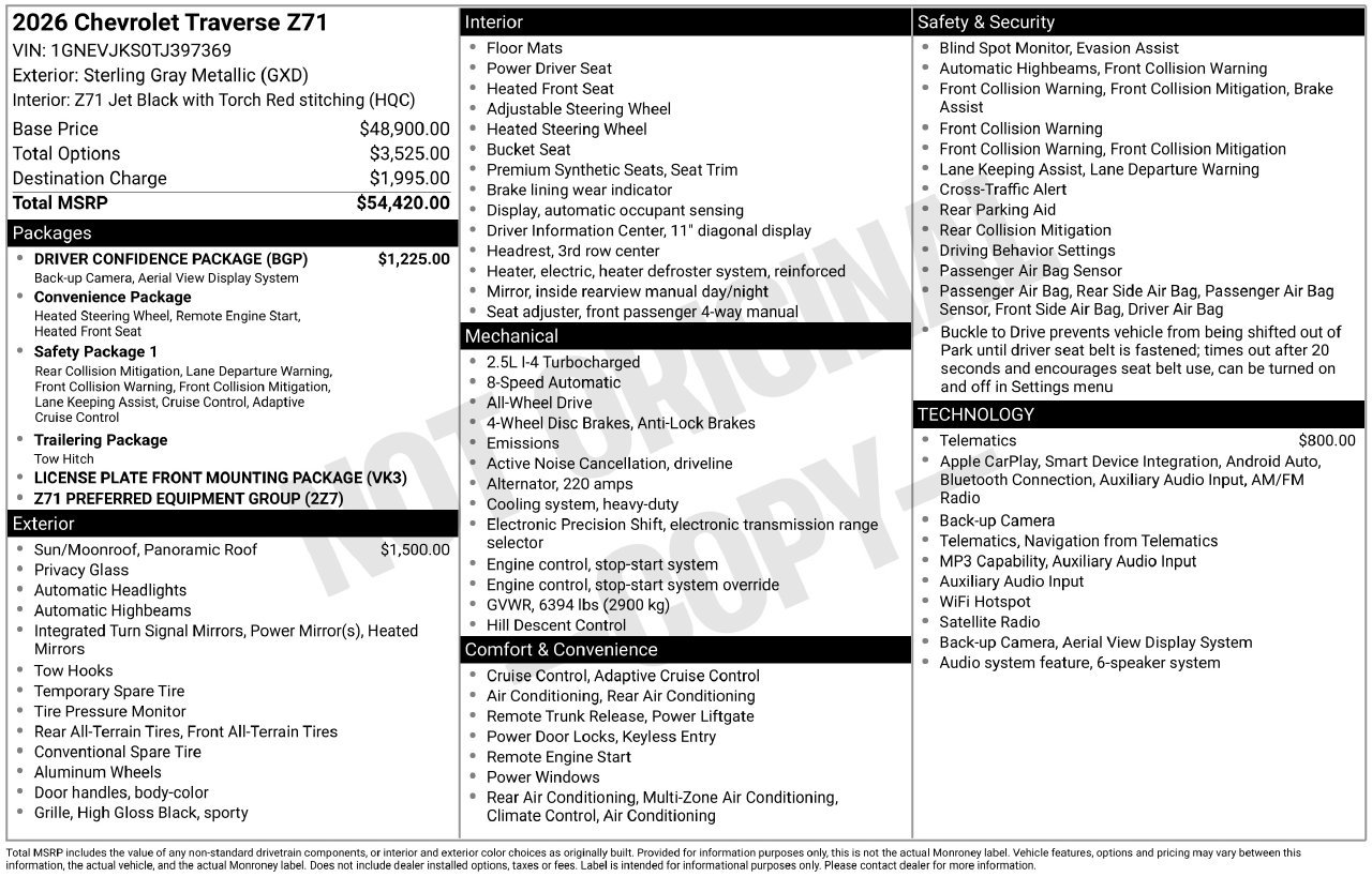 2026 Chevrolet Traverse Z71 - Photo 4