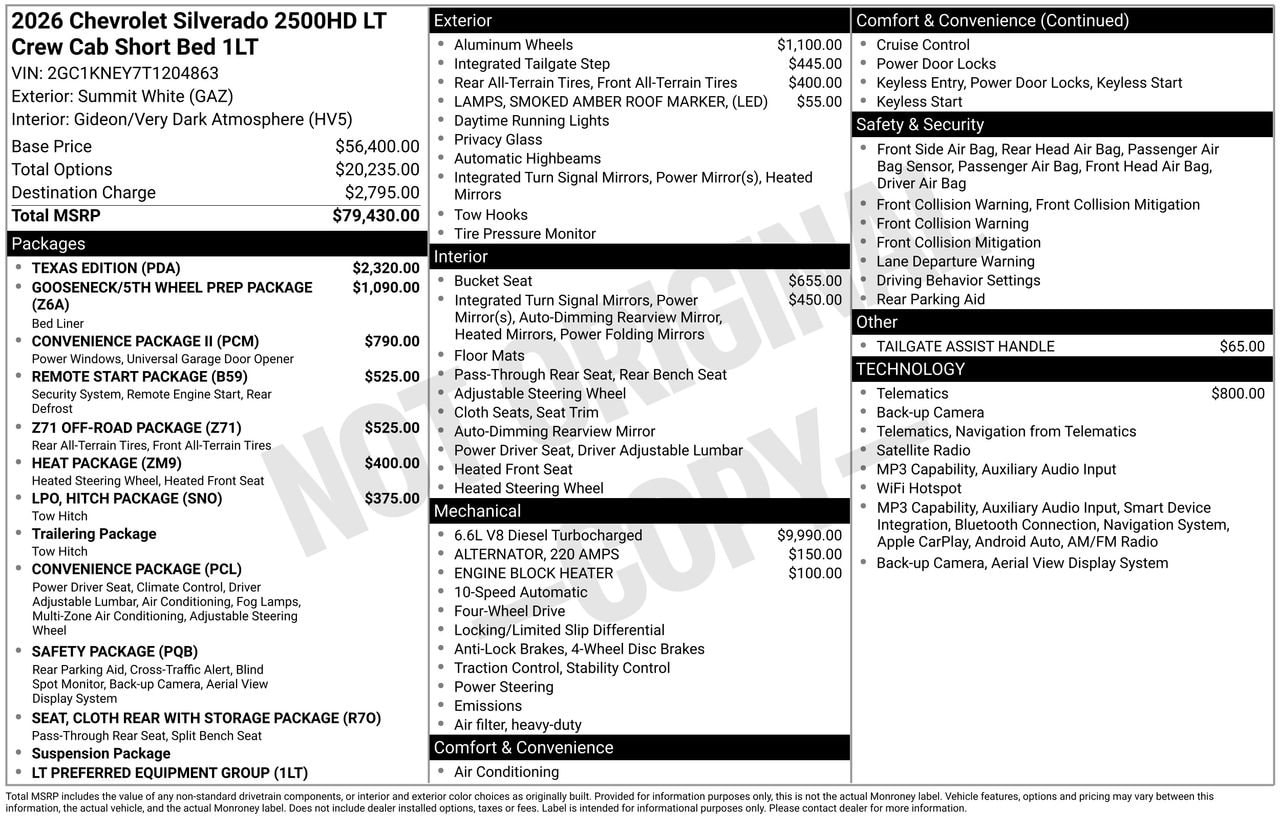 2026 Chevrolet Silverado 2500 HD LT Truck, photo 5