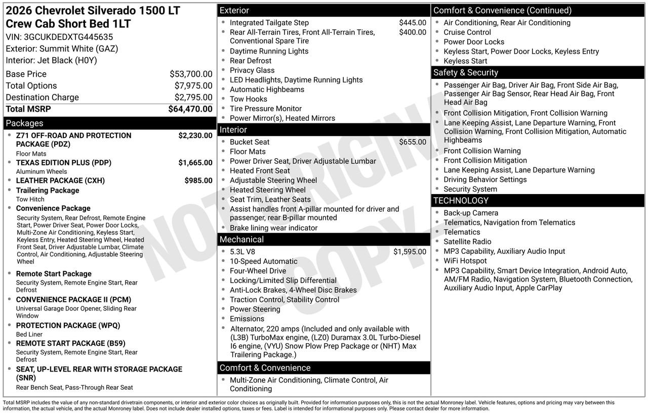 2026 Chevrolet Silverado 1500 LT, photo 4