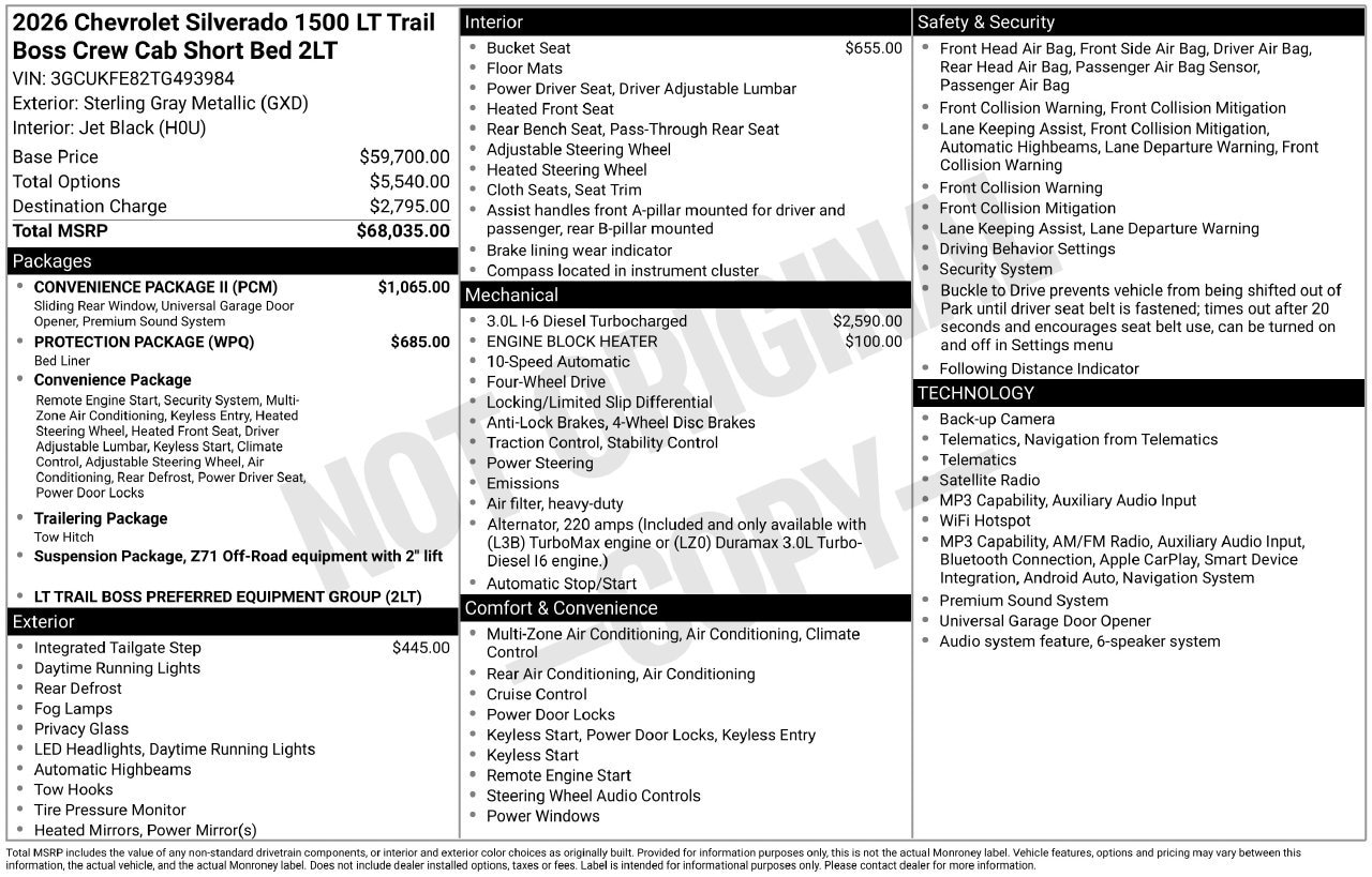 2026 Chevrolet Silverado 1500 LT Trail Boss Truck, photo 5