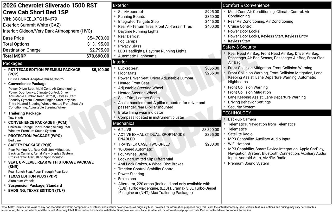 2026 Chevrolet Silverado 1500 RST Truck, photo 4
