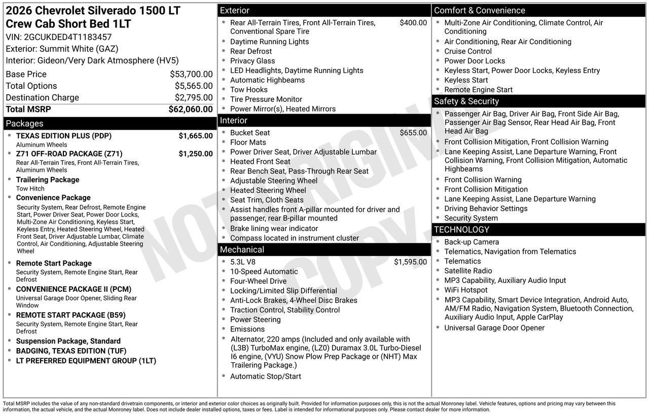2026 Chevrolet Silverado 1500 LT Truck, photo 4