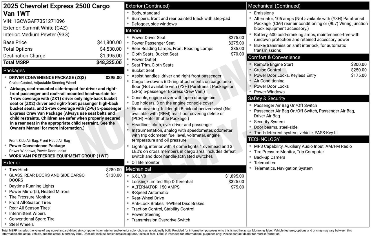 2025 Chevrolet Express Cargo Work Van - Photo 4